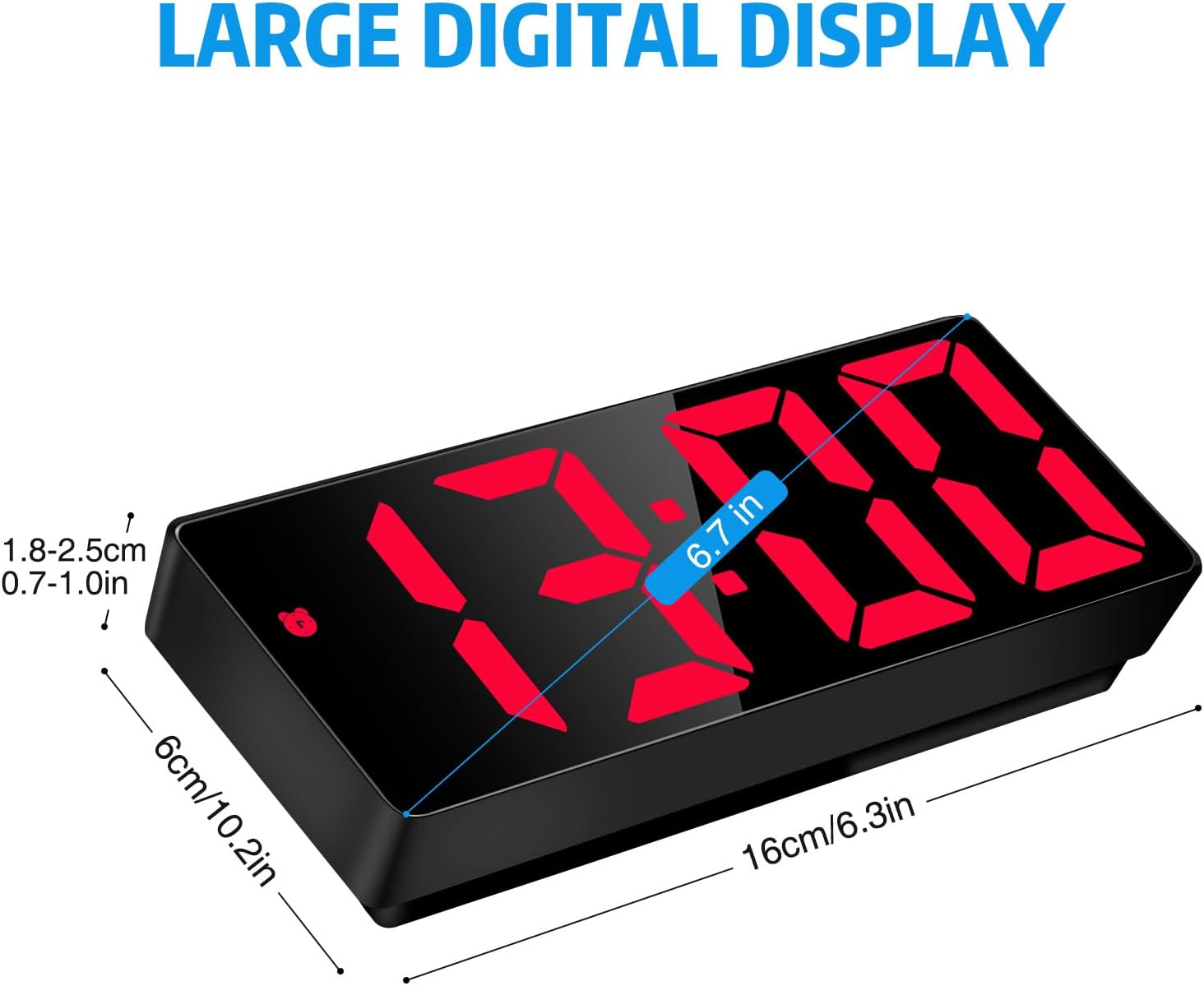Detalle 2 de Sarsumir Digital Alarm Clock 6.7 LED