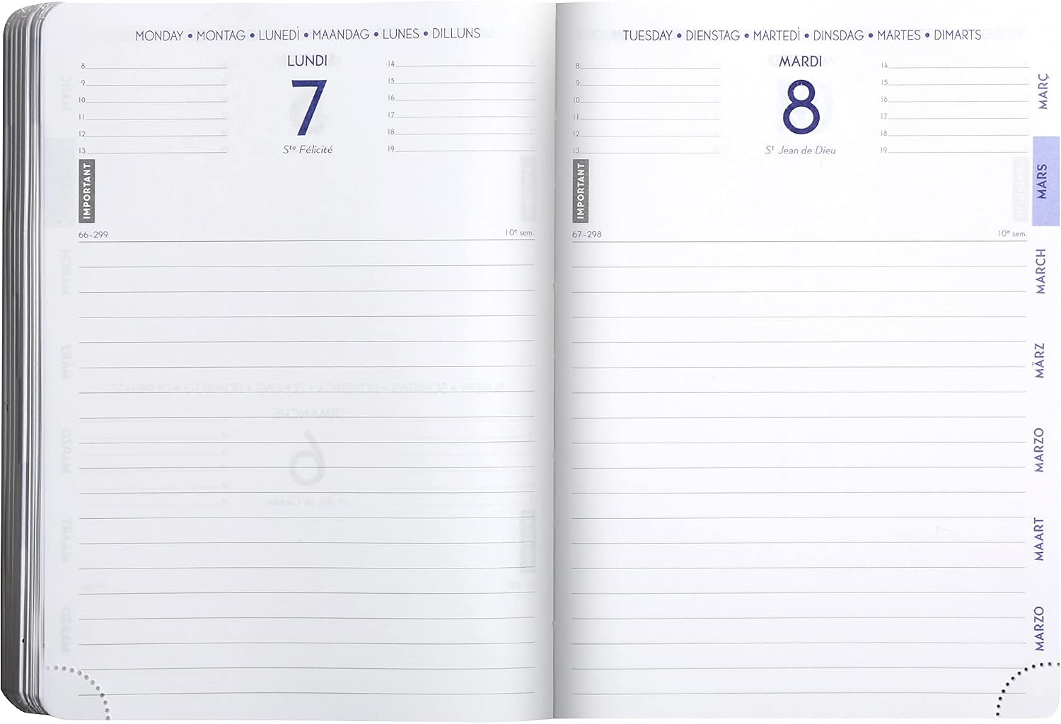 Detalle 2 de Exacompta Agenda journalier Winner 12x17cm – Août 2026 à juil 2027 Noir
