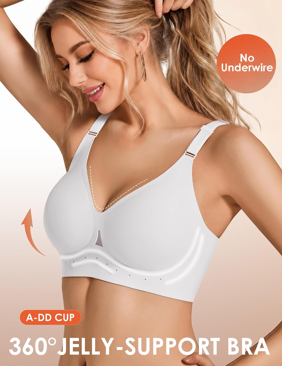 Detalle 2 de Showyoo Jelly Bras Wireless Bralette, Seamless Full Coverage and Padded