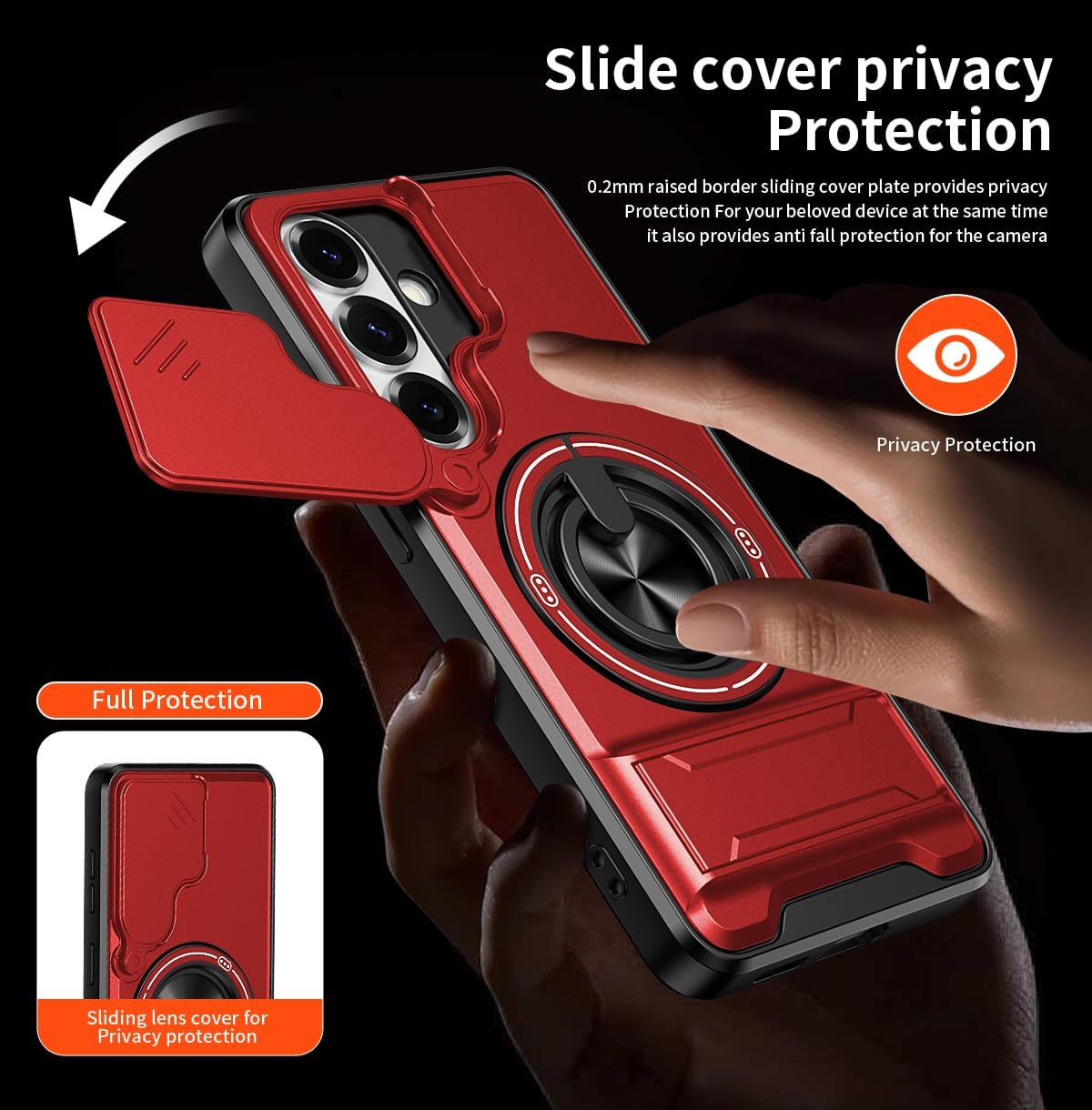 Detalle de Asuwish Samsung Galaxy S26 Case with Sliding Camera Cover, MagSafe and Kickstand