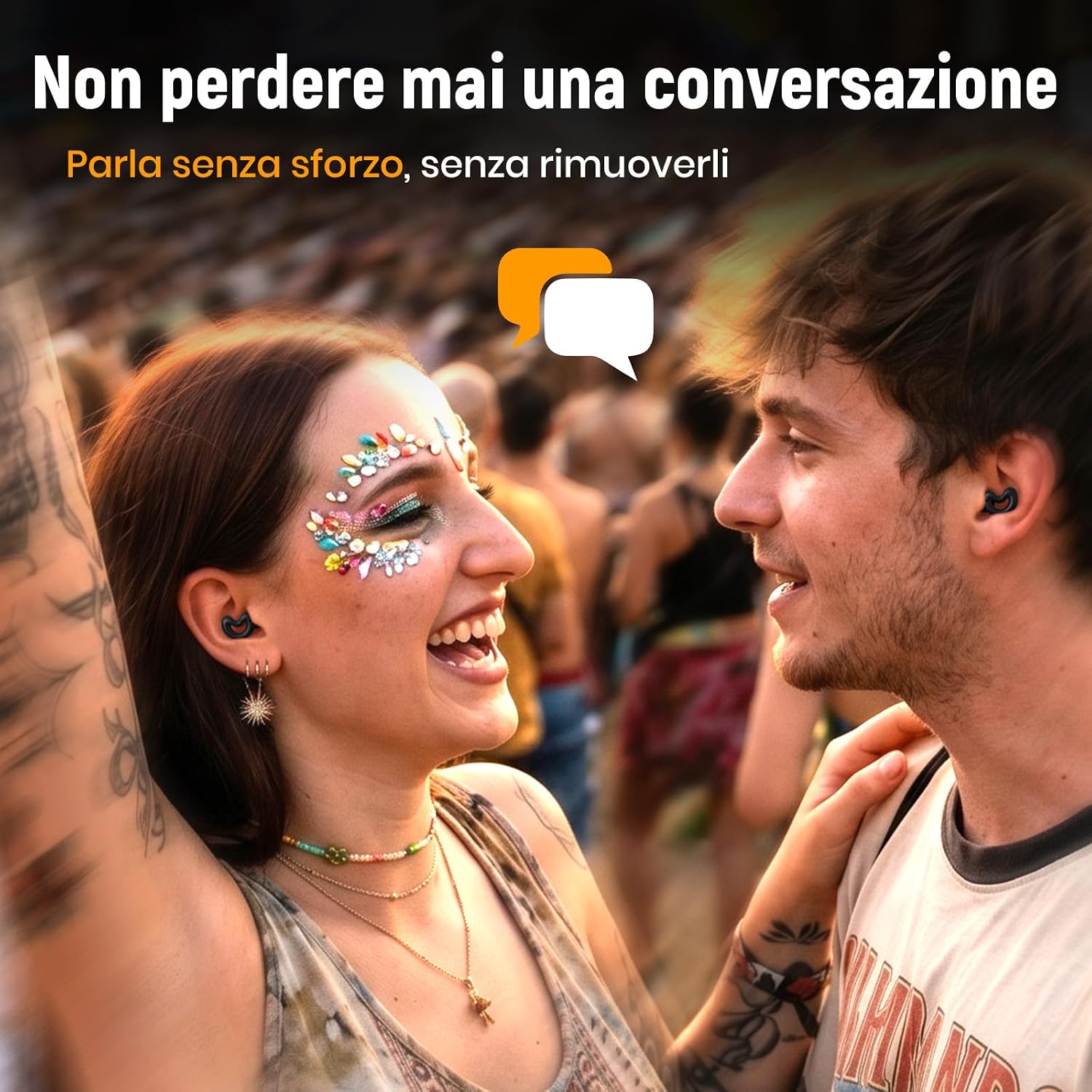 Detalle de Tappi orecchie per concerti con riduzione rumorosa 19 dB – comfort e protezione per festival e spettacoli live