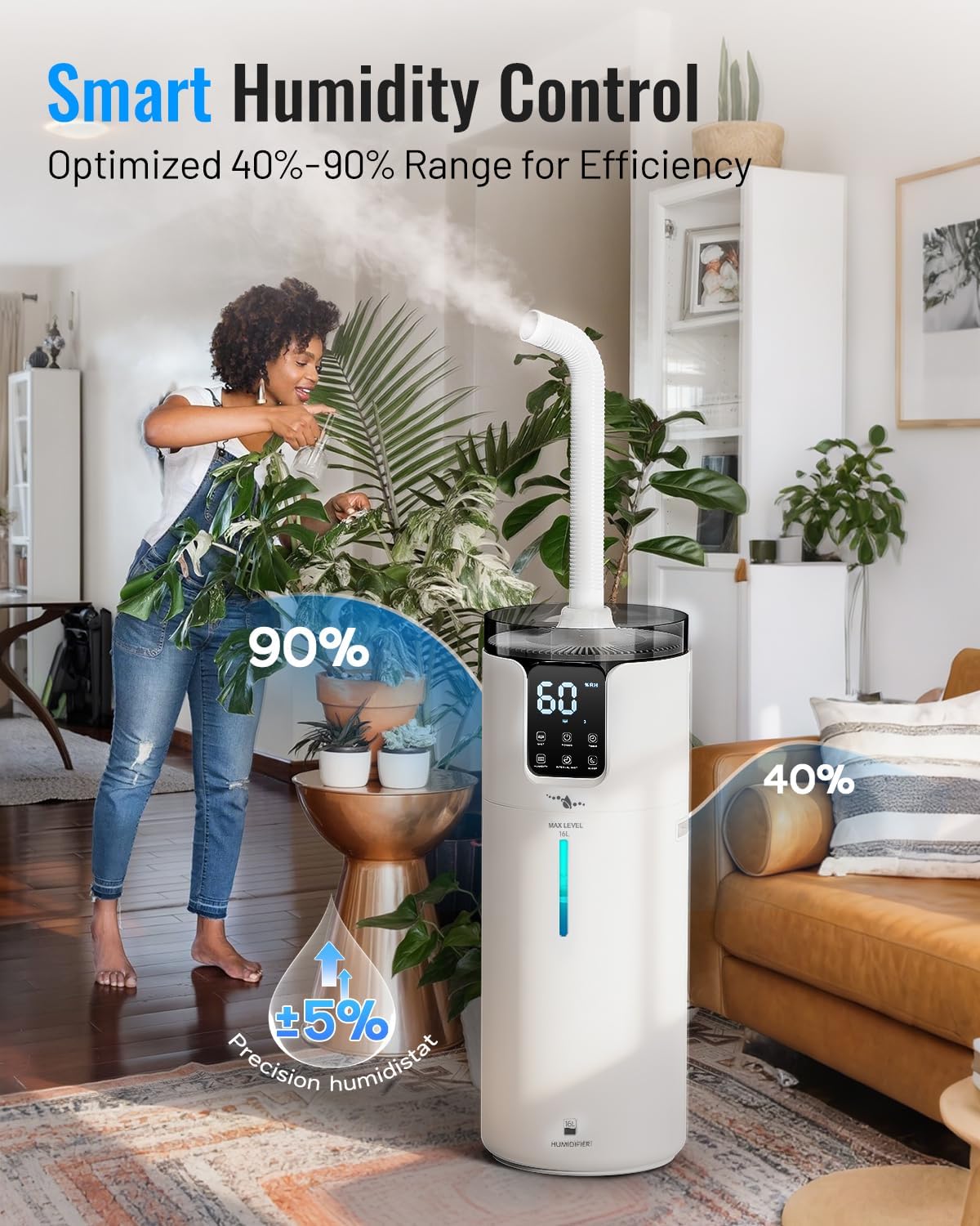 Detalle de Lacidoll LCDJSQ-J19 16L Humidifier, Top-Fill, Humidity Control