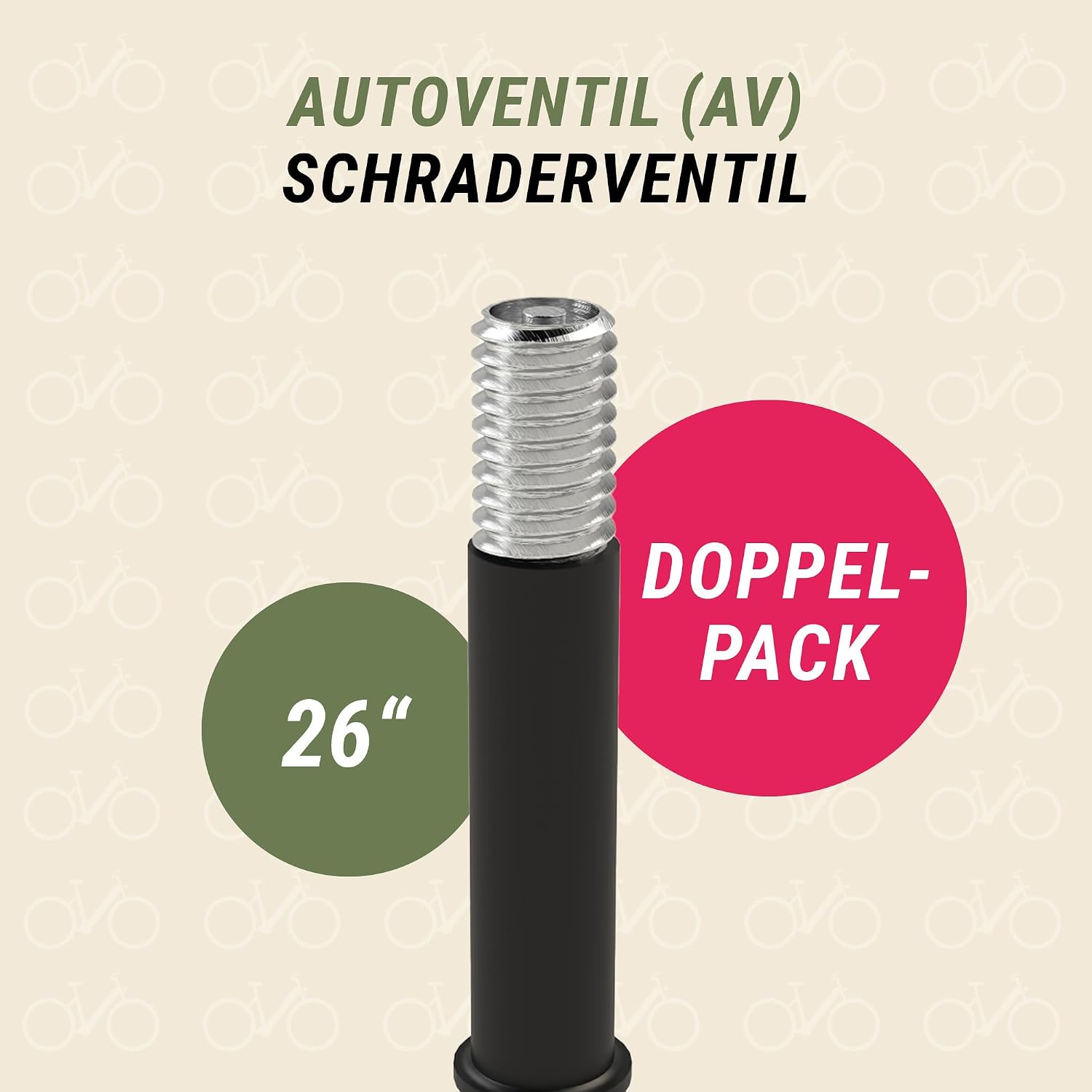 Detalle 2 de Chambre à air Prophete 26/27,5 pouces – 2 pièces, valve auto, compatible 47-559 à 57-584