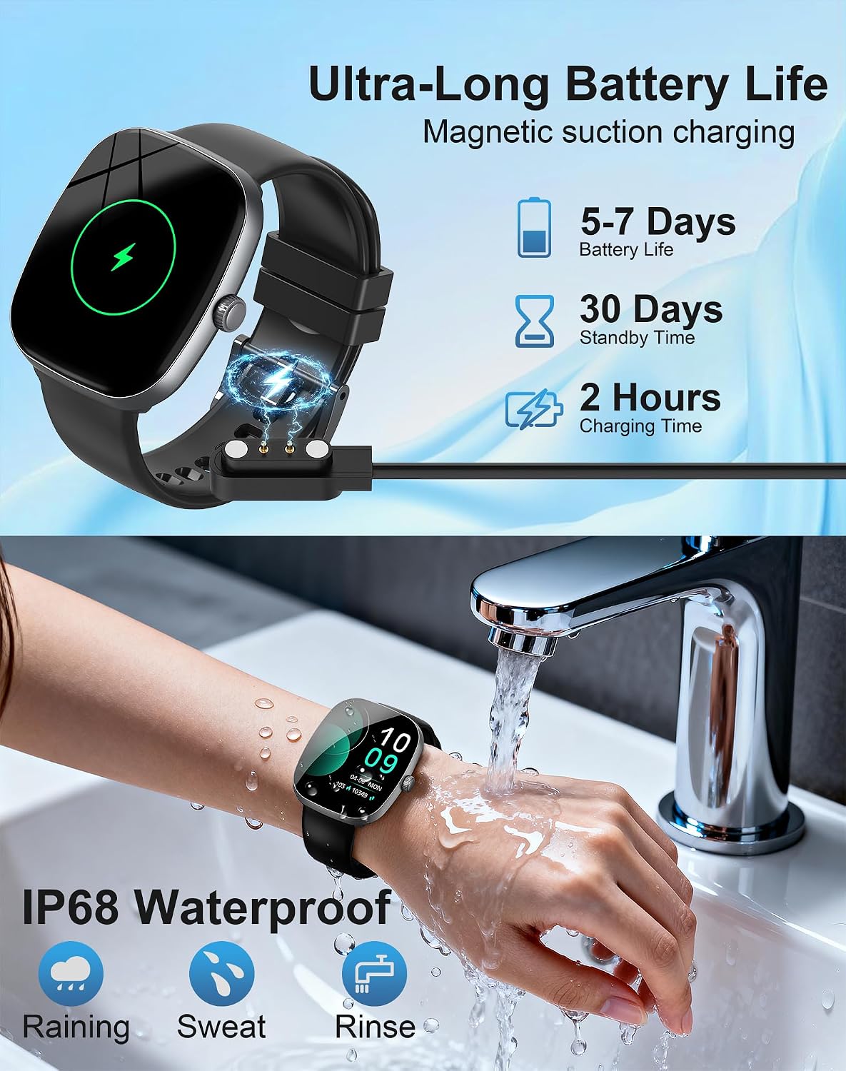Thumbnail 6 de Aputeta 1.85-Inch Fitness Smartwatch with Bluetooth Calling, 120 Sports Modes