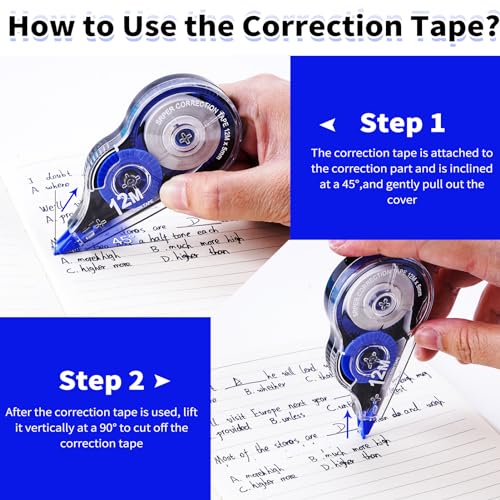 Thumbnail 3 de Jewan 10 Piezas de Cinta Correctora 12 m x 5 mm con Tapa Protectora | Roller Pocket, Ideal para Escolar y Oficina