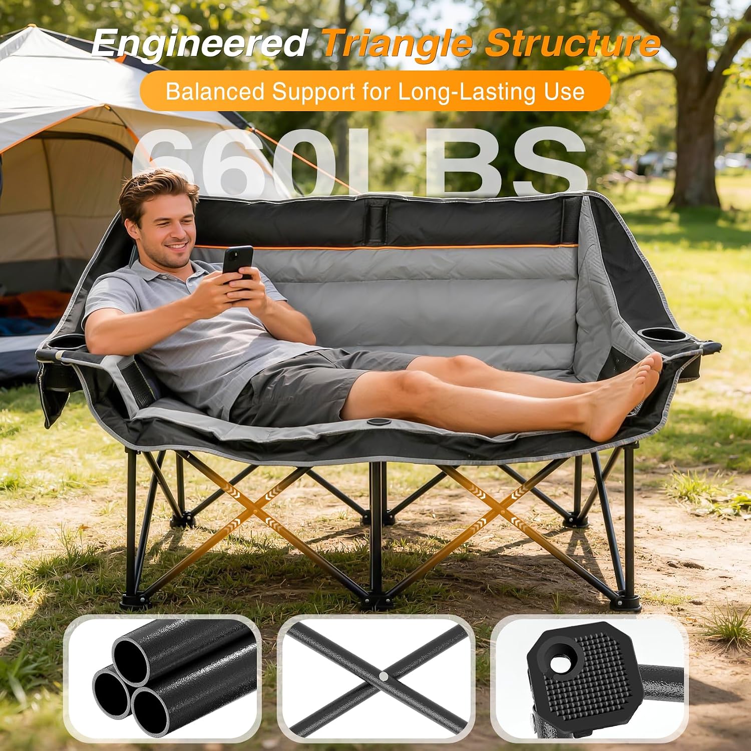 Detalle 2 de Suteck Double Camping Chair 660 lbs