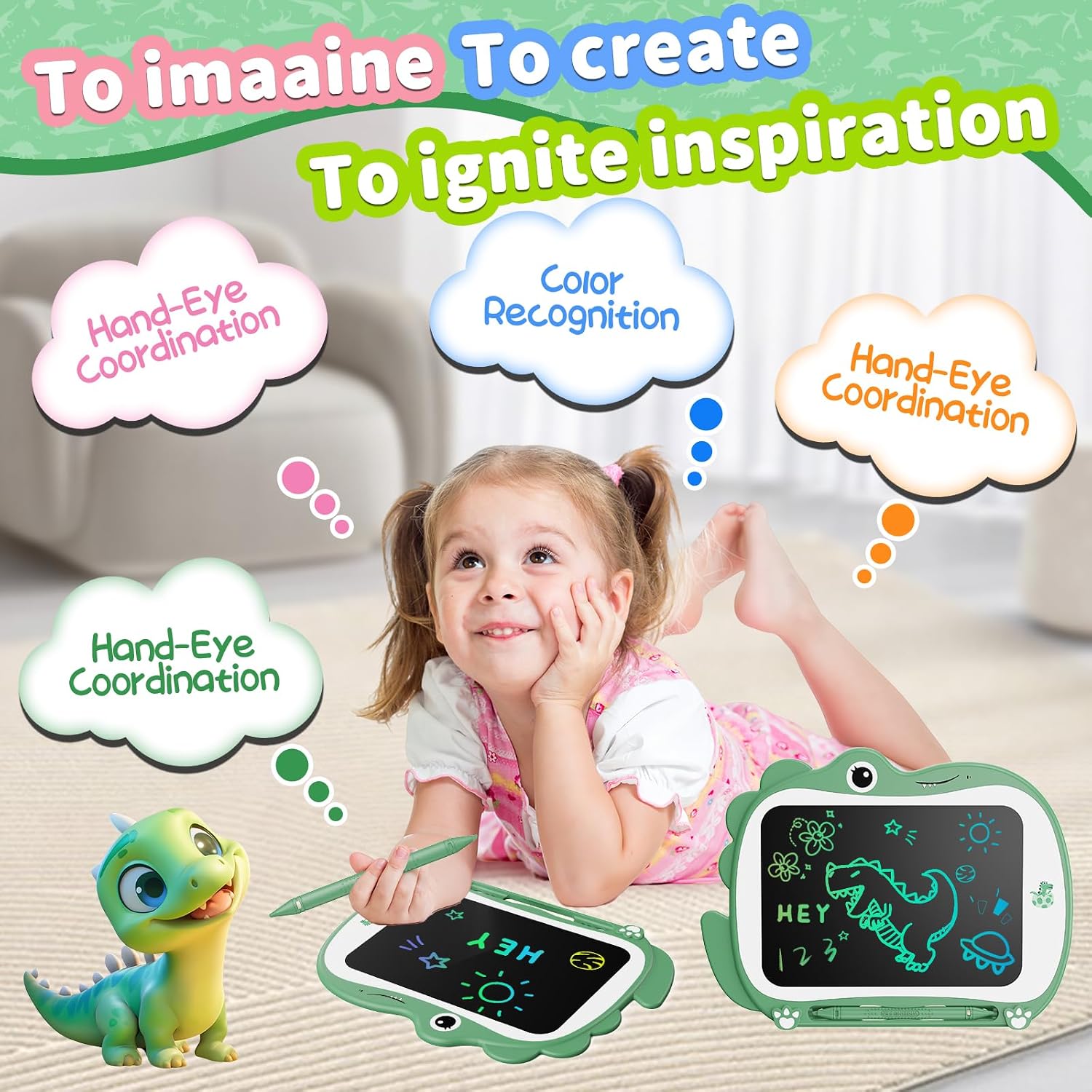 Detalle 2 de Genialba 8.5 inch Dinosaur LCD Drawing Tablet for Kids ๐