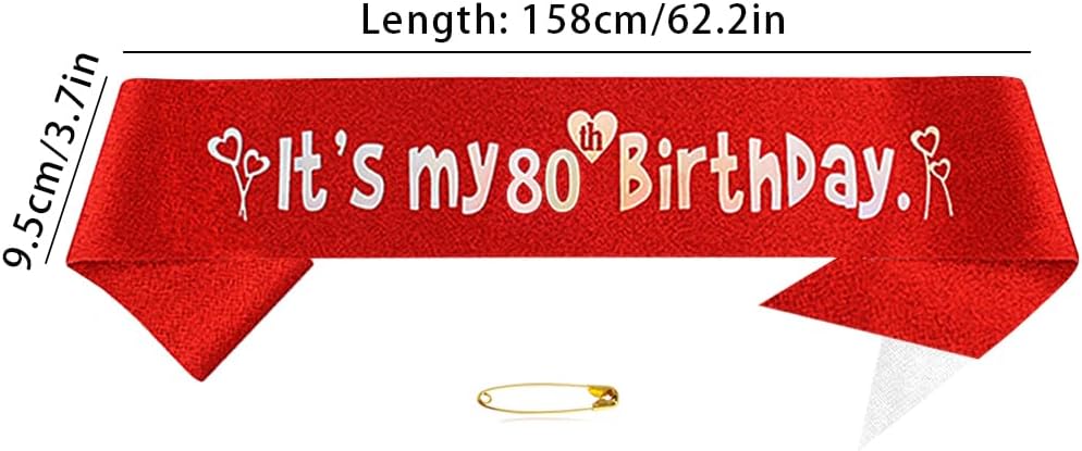 Thumbnail 5 de Diadème rouge pour anniversaire 80e fille