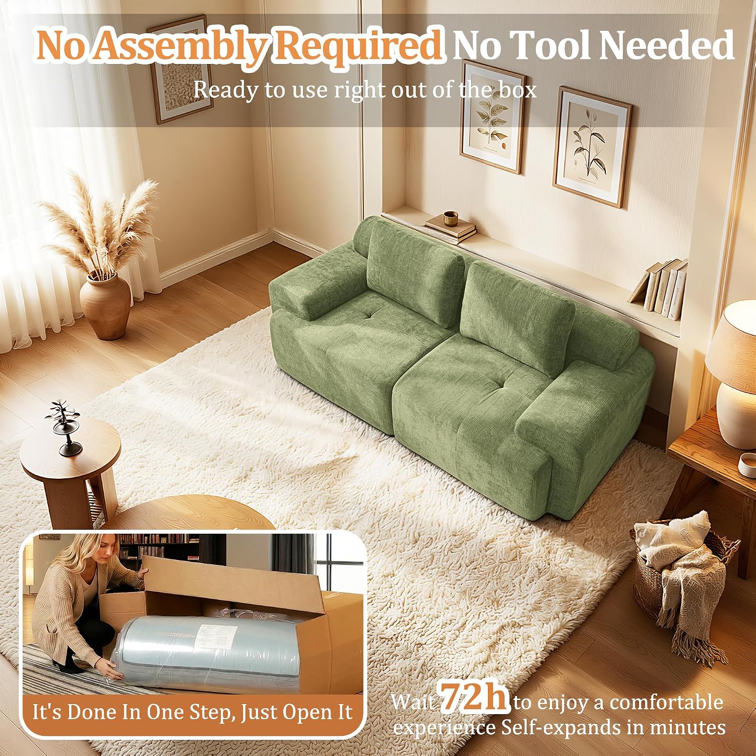 Detalle 2 de VYUXWO Modular Sofa, 85-Inch