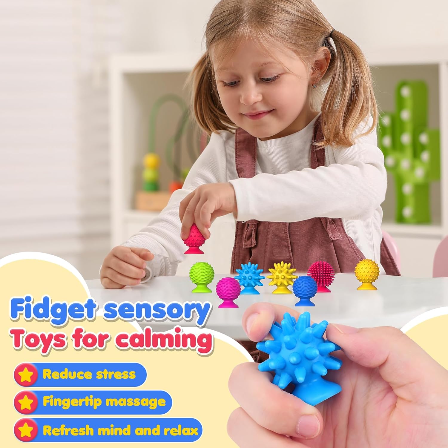 Thumbnail 2 de Sensory Fidget Toys Kids & Adults 16-Pack Textured Suction Calming Toys