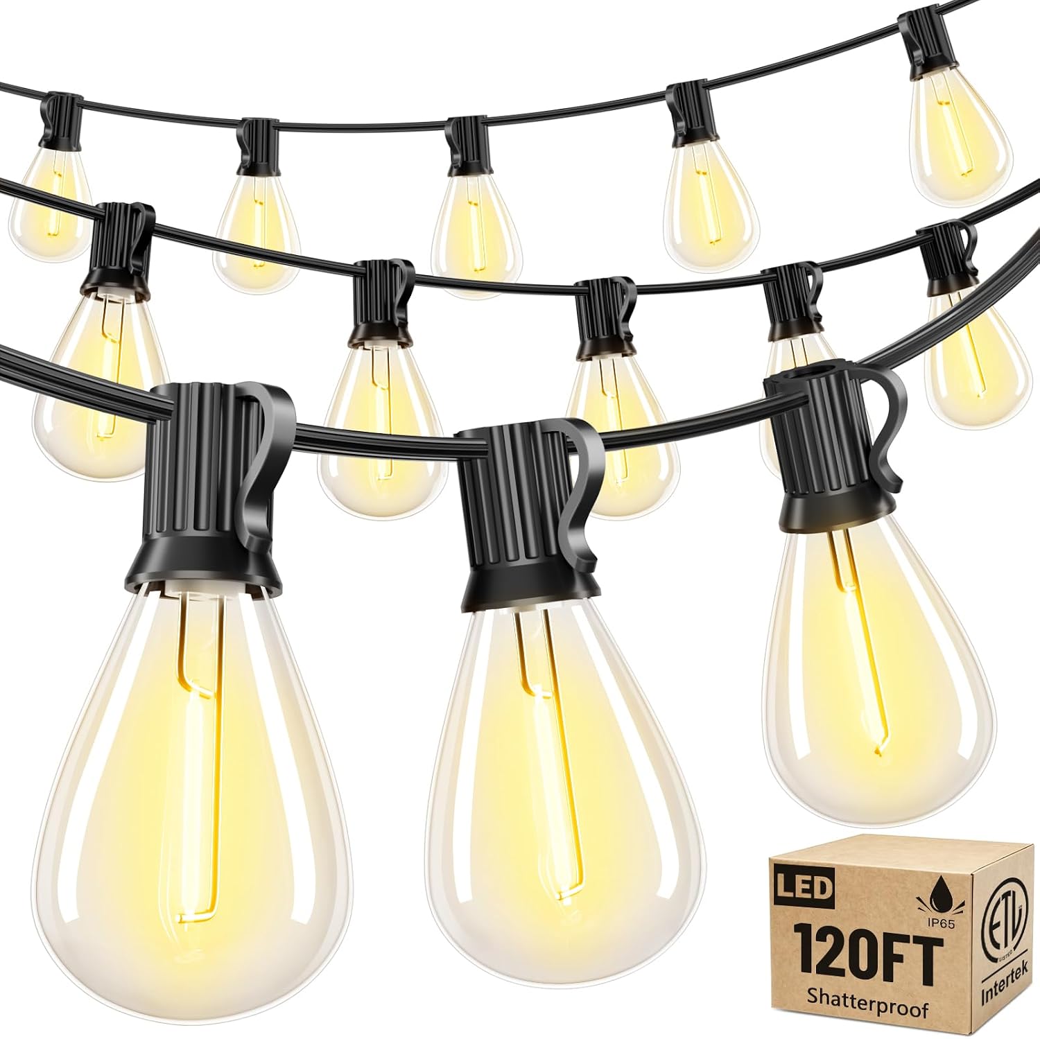 Detalle de Sikitul outdoor string lights, 120 ft