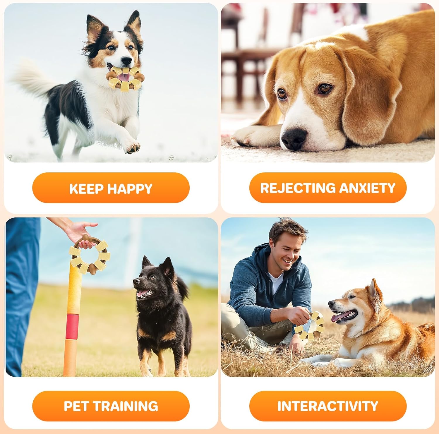 Thumbnail 6 de RUXAN Puppy Teething Toys – Ring Dog Chew for Aggressive Chewers