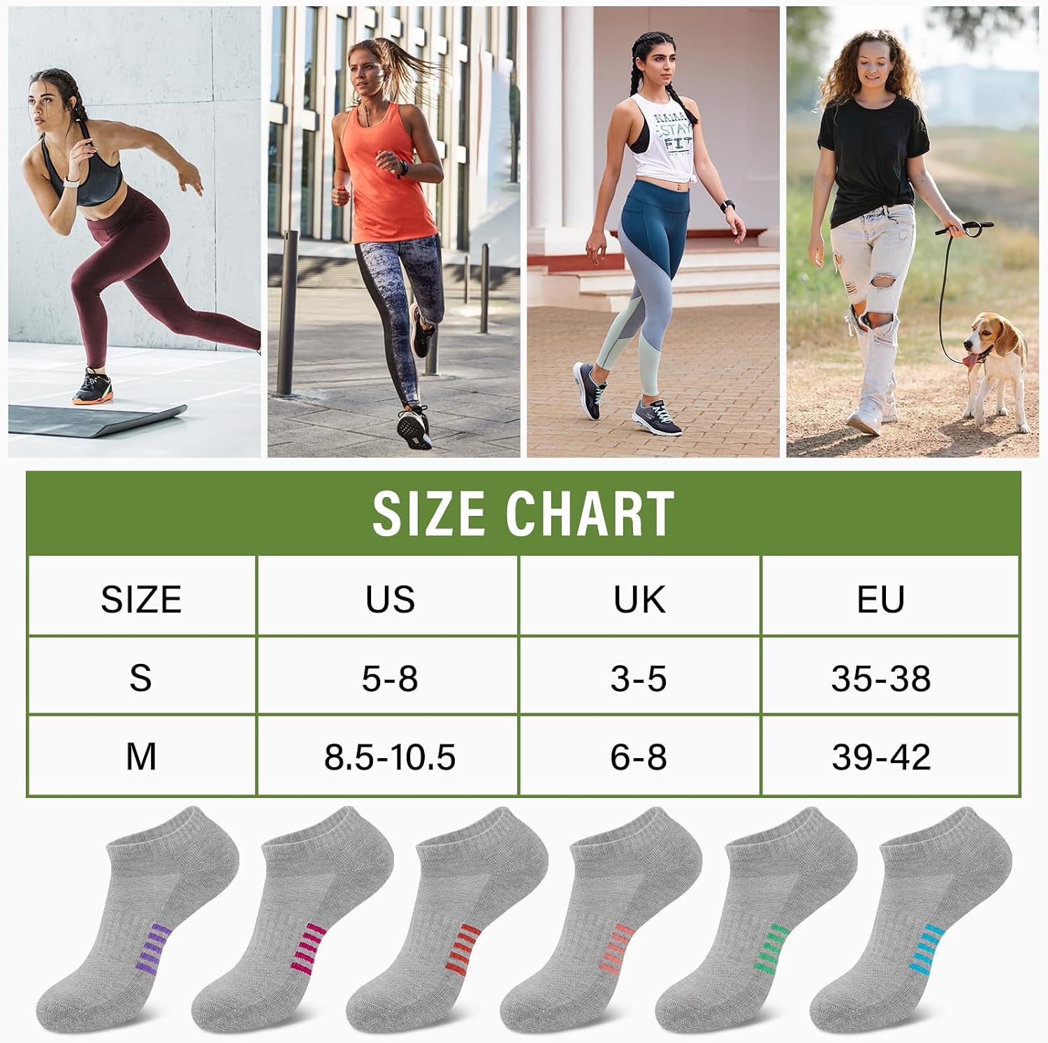 Thumbnail 6 de Bamboo trainer socks 6 pairs for women