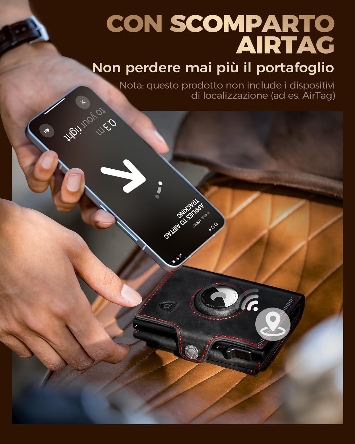 Thumbnail 3 de LORZOR portafoglio airtag slim con RFID