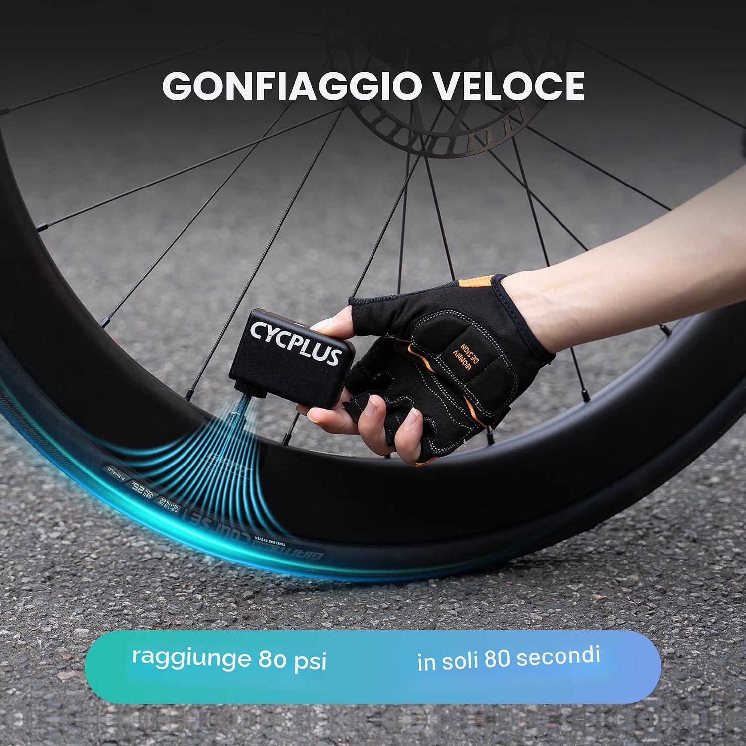 Thumbnail 3 de CYCPLUS Tiny E-Pump: pompa per bici elettrica ultra‑mini, potente e ricaricabile