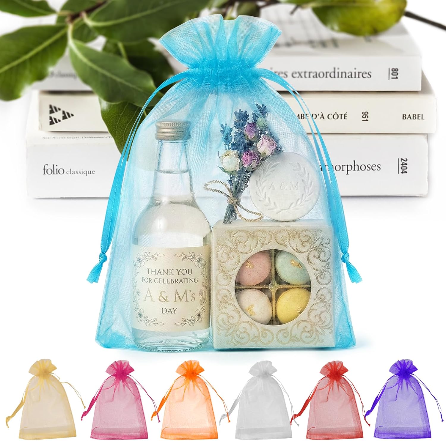 Thumbnail 6 de ANZNKU 50Pcs Organza Bags 6x9 Large White Gift Bags for Candy, Jewelry, and Party Favors