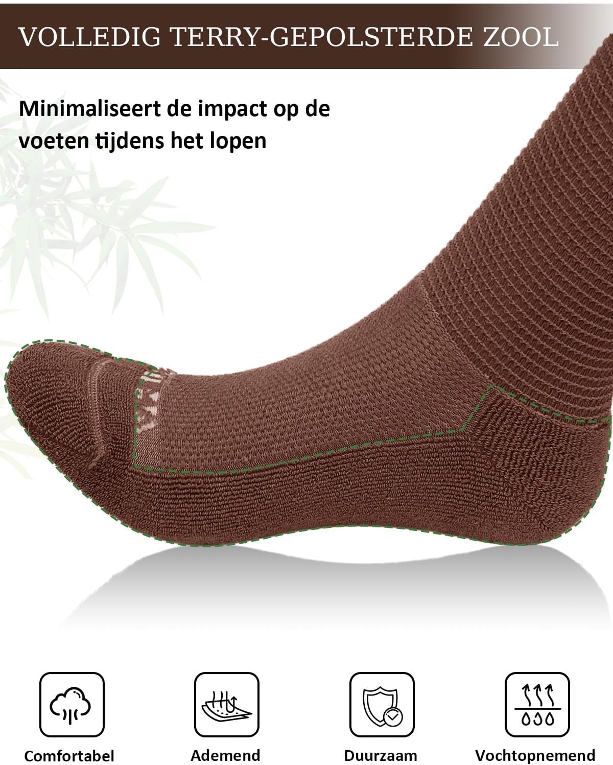 Detalle de ZFSOCK bamboesokken voor dames, lang en zonder elastiek, met naadloze teen