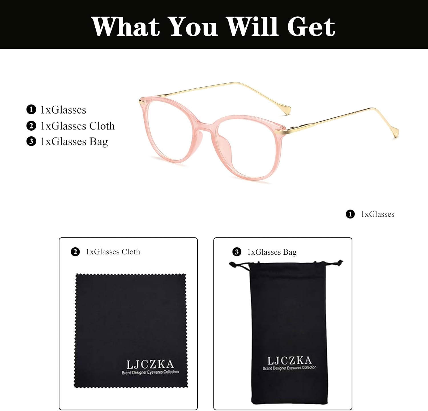 Detalle de LJCZKA Blue Light Blocking Glasses – Round Metal Frames for Everyone