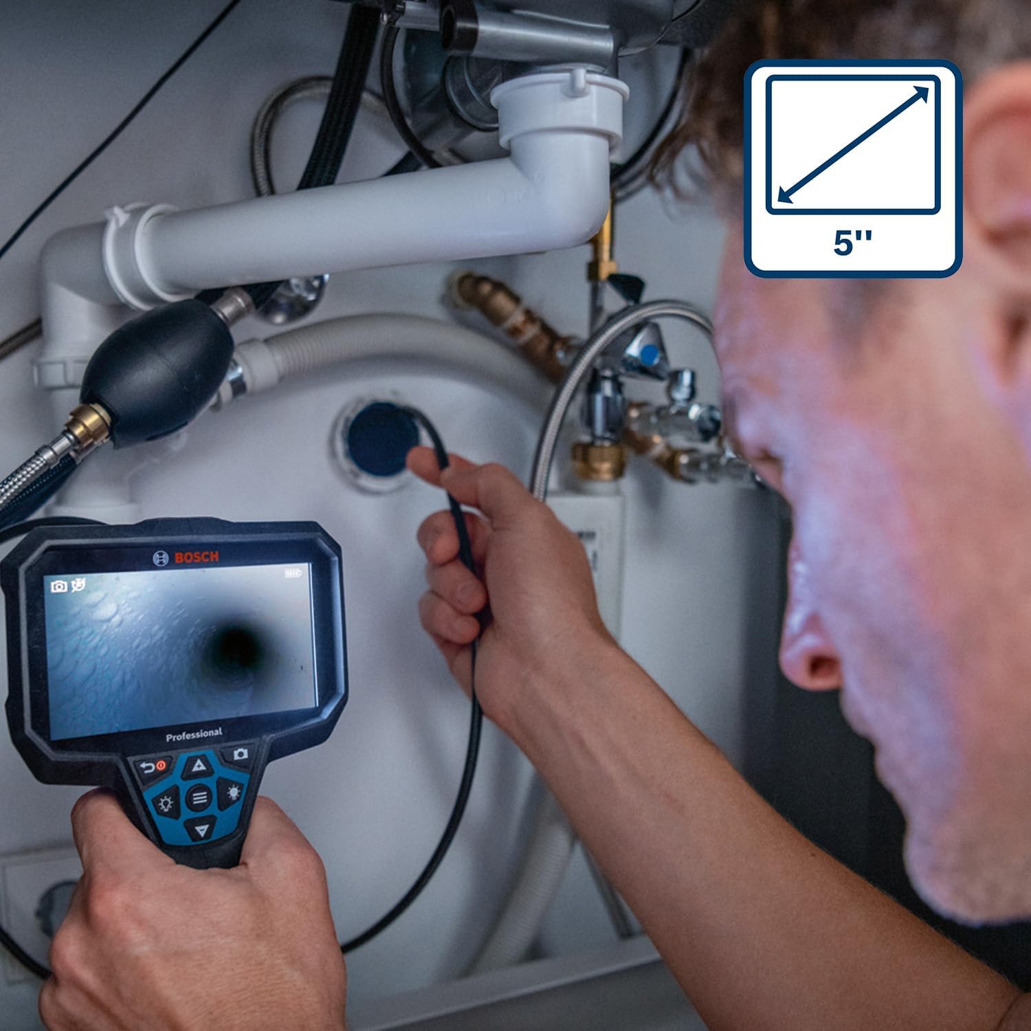 Thumbnail 4 de Telecamera da ispezione Bosch Professional GIC 12V-5-27 C con display 5’’ e cavo 150 cm