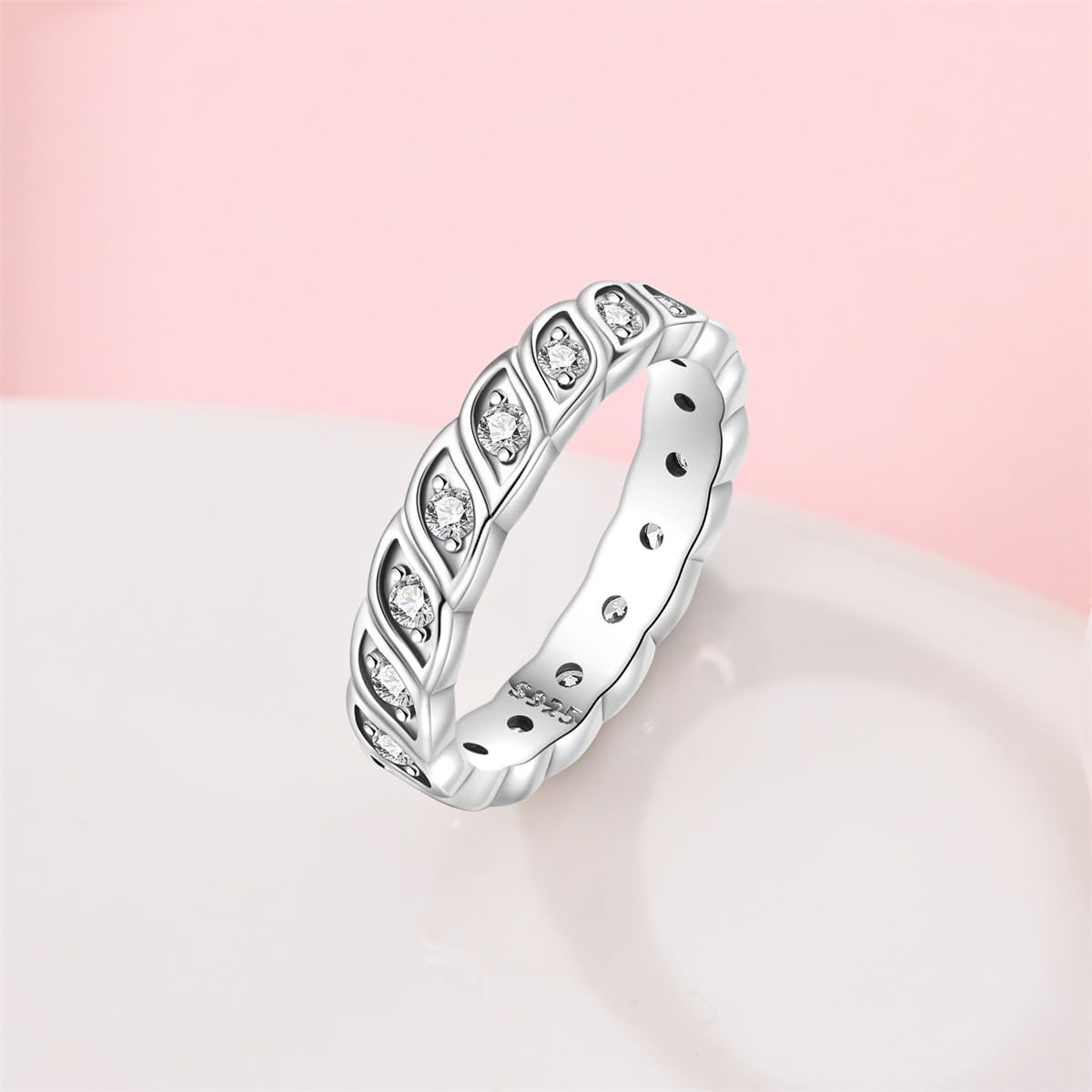 Thumbnail 4 de 925 Sterling Silber Damenringe Elegante Zirkonia