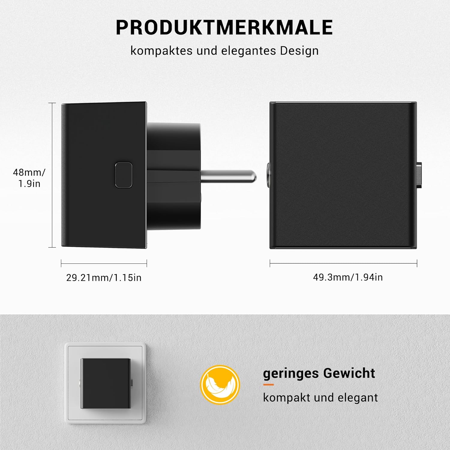 Thumbnail 5 de Emeritpro Nachtlicht Steckdose mit Dämmerungssensor – 2er-Set, 1W LED, 3000K Warmweiß