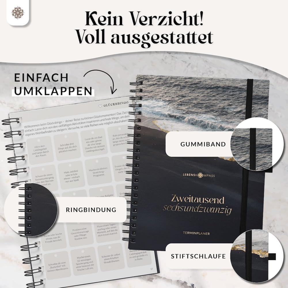 Thumbnail 6 de Lebenskompass Ringbuch Kalender 2026 A5 📘