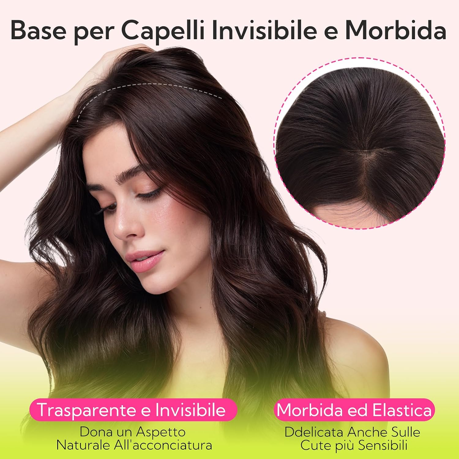 Detalle de hotbanana Extension Capelli Veri con Filo Invisibile, 35 cm — Capelli Umani Remy Lisci