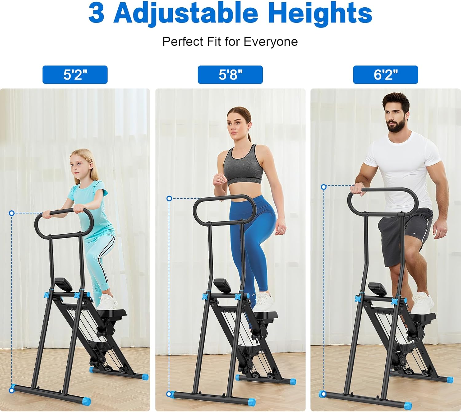 Thumbnail 3 de HXD-ERGO Stair Stepper for Home – New Version with 6 Adjustable Resistance, Folding Vertical Climber