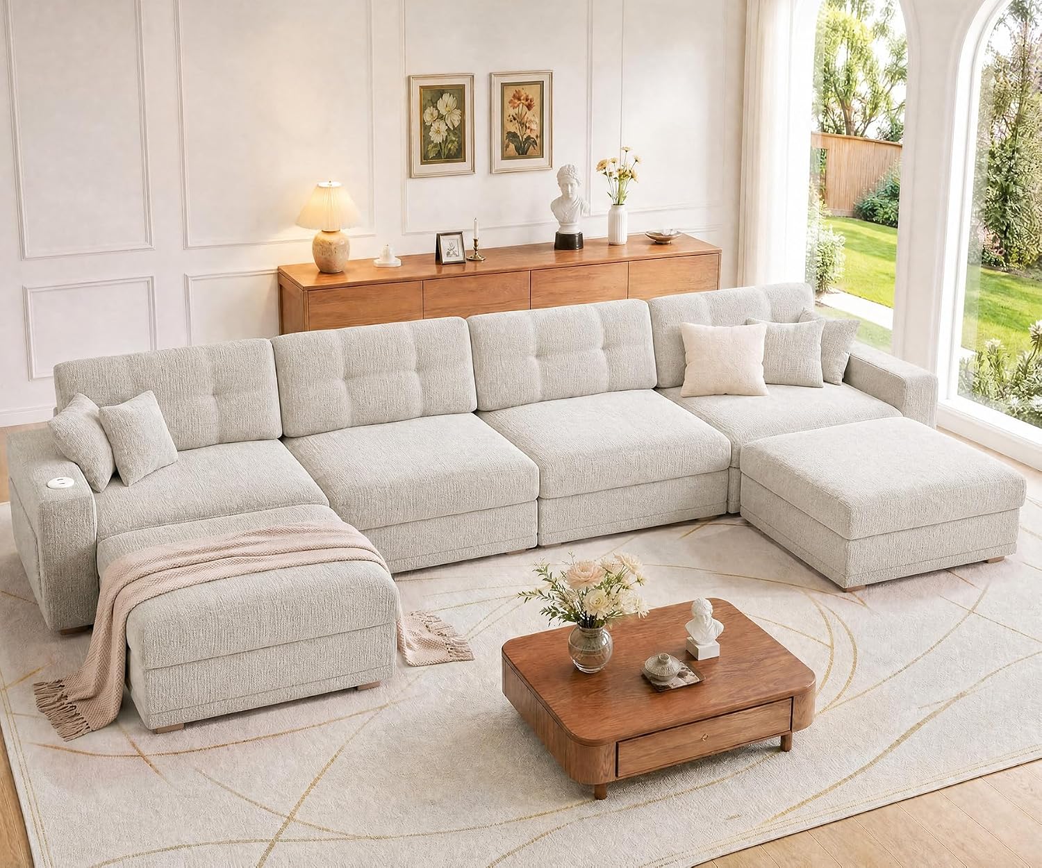 Detalle de Vipbear Modular Sectional Sofa, 160-Inch