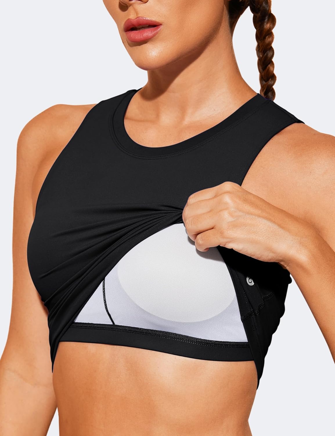 Thumbnail 2 de BAYDI Nudi Sport BH für Damen: abnehmbare Pads, ohne Bügel, Crop-Tanktop für Yoga & Fitness