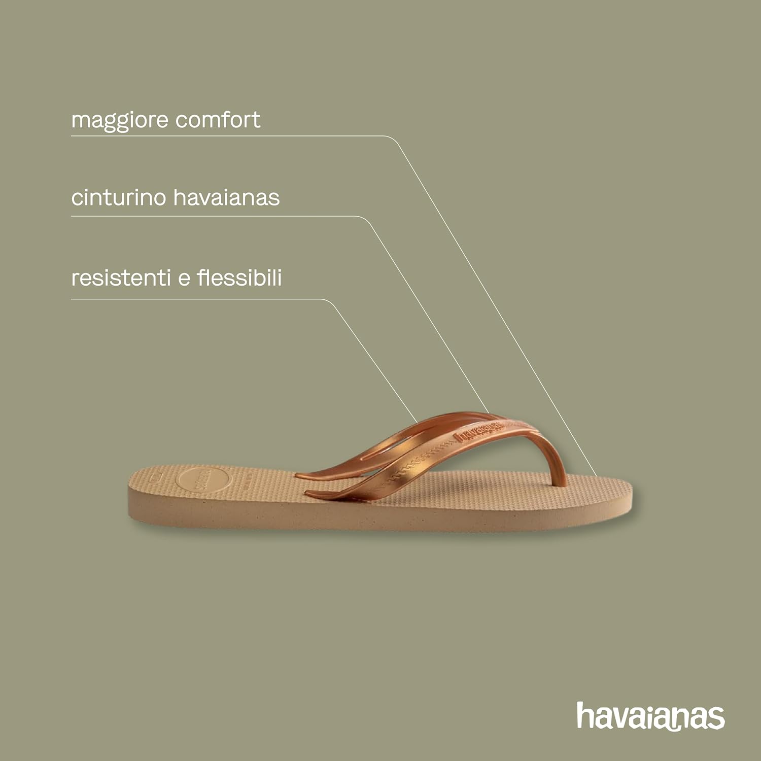 Detalle de Havaianas Elegance infradito da donna con cinturini moda e suola antiscivolo