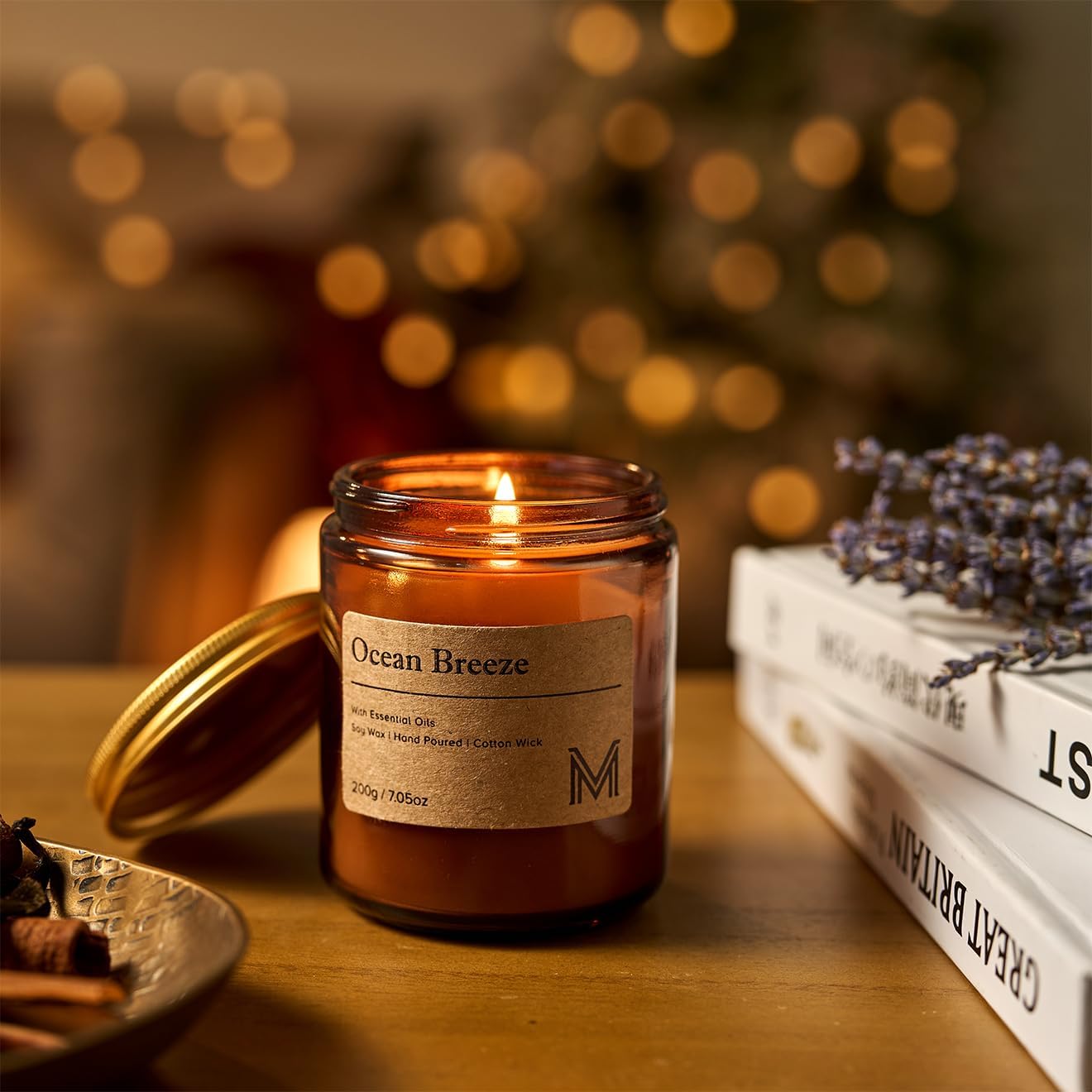 Thumbnail 5 de M&SENSE scented candles gift set for women, 200g natural soy wax candle (Oceanic Breeze)