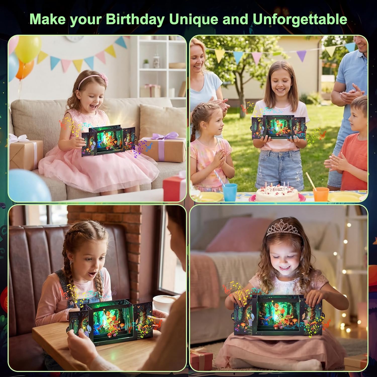 Thumbnail 5 de Magical Fairy Musical Birthday Card for Girls – 3D Pop Up with Lights & Music