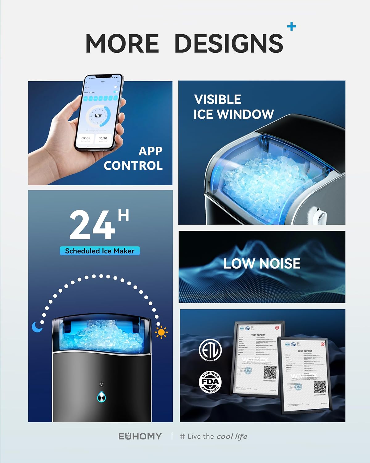 Detalle 2 de EUHOMY Nugget Ice Maker 40 lb
