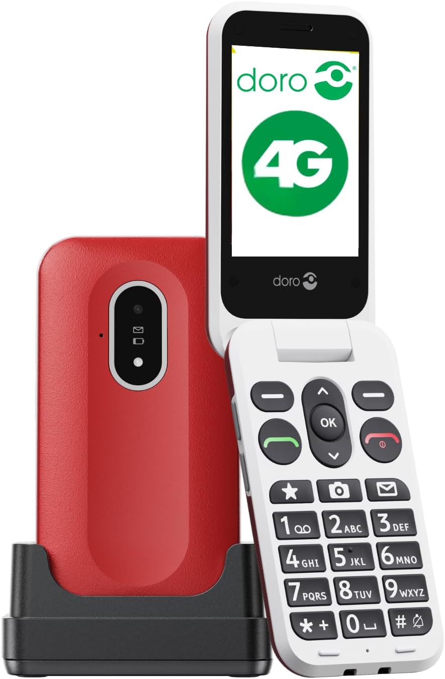 Detalle de Doro Leva L20 – Téléphone portable senior à clapet 4G, grand écran et bouton d’assistance