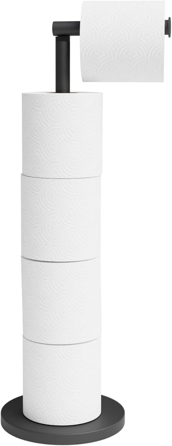 Thumbnail 4 de Minismus Porte-papier toilette sur pied noir (support + réserve pour 4 rouleaux)