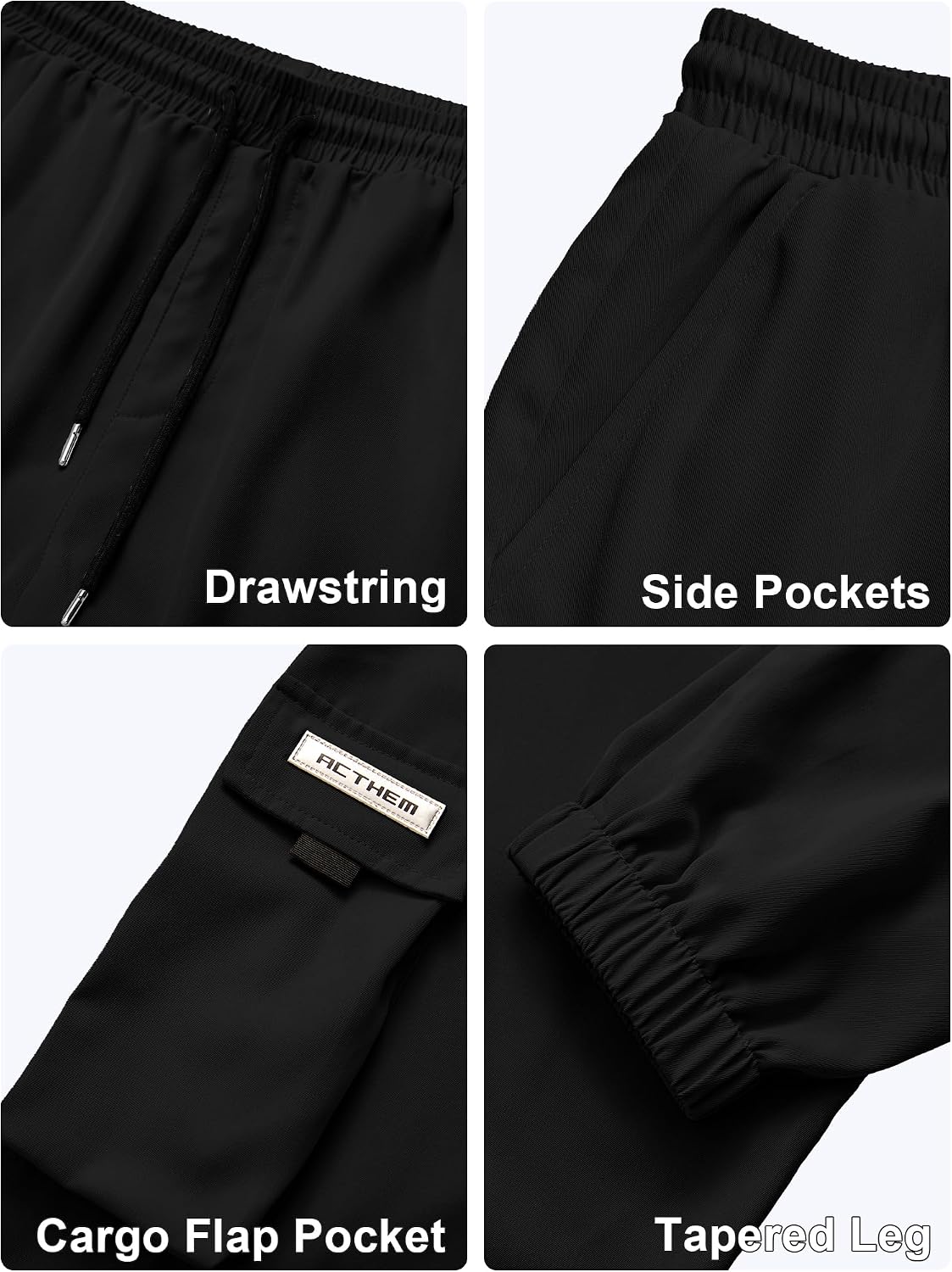 Thumbnail 4 de JEMLDL Men’s Cargo Joggers Pants with Elastic Waist & Drawstring