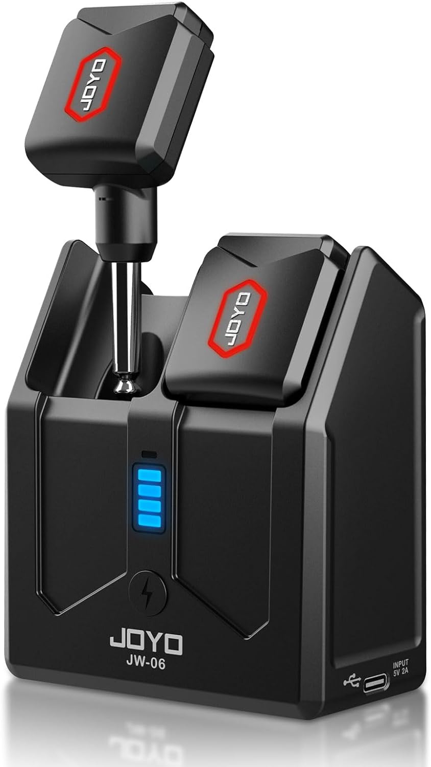 Detalle de JOYO JW-06 5.8GHz Wireless Guitar System with Charging Case, 4 Channels