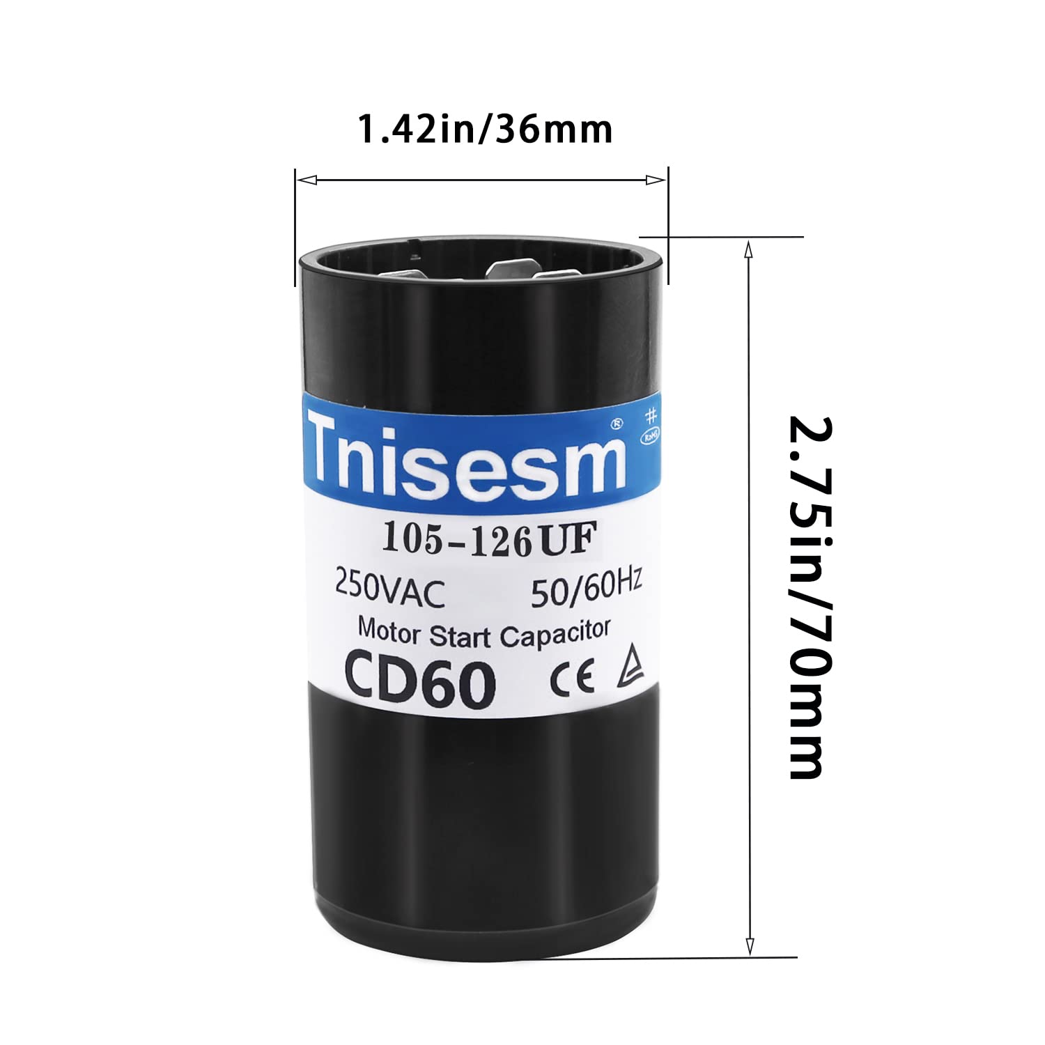 Detalle 2 de Tnisesm Pump Start Capacitor 105-126 µF