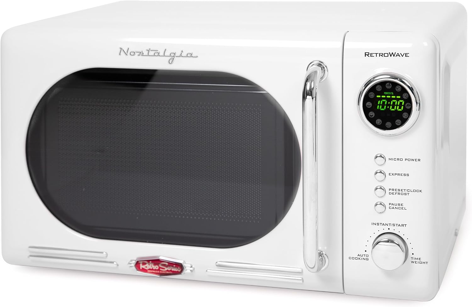 Detalle de Nostalgia Retro Compact Countertop Microwave Oven (0.7 Cu. Ft., 700W)