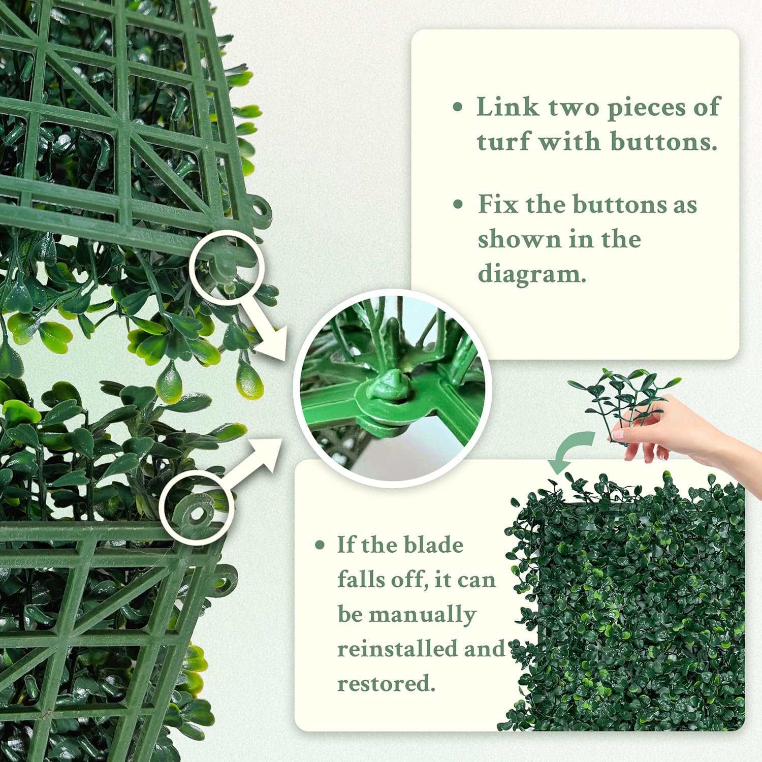 Thumbnail 3 de ODTORY Artificial Boxwood Wall Panels (20x20 inch, 14 pcs) for Privacy & Greenery Screens