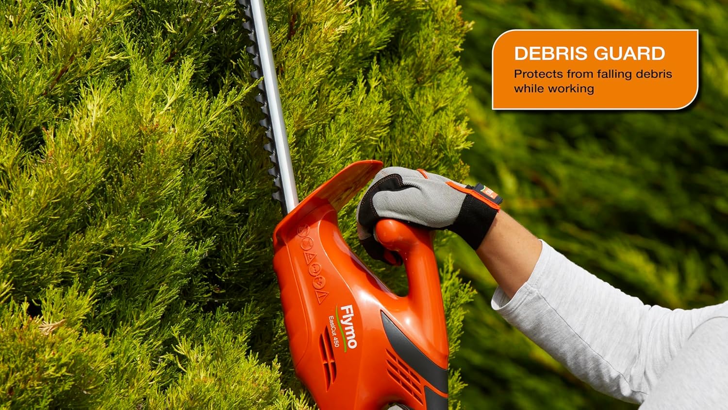Detalle de Flymo EasiCut 450 Electric Hedge Trimmer (45cm cutting length) – lightweight precision trimming