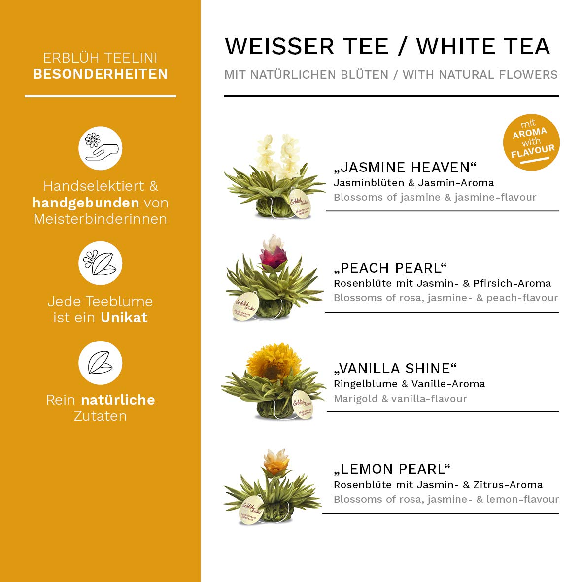 Detalle de Creano Teelini Teeblumen 12er Geschenkset 🍵