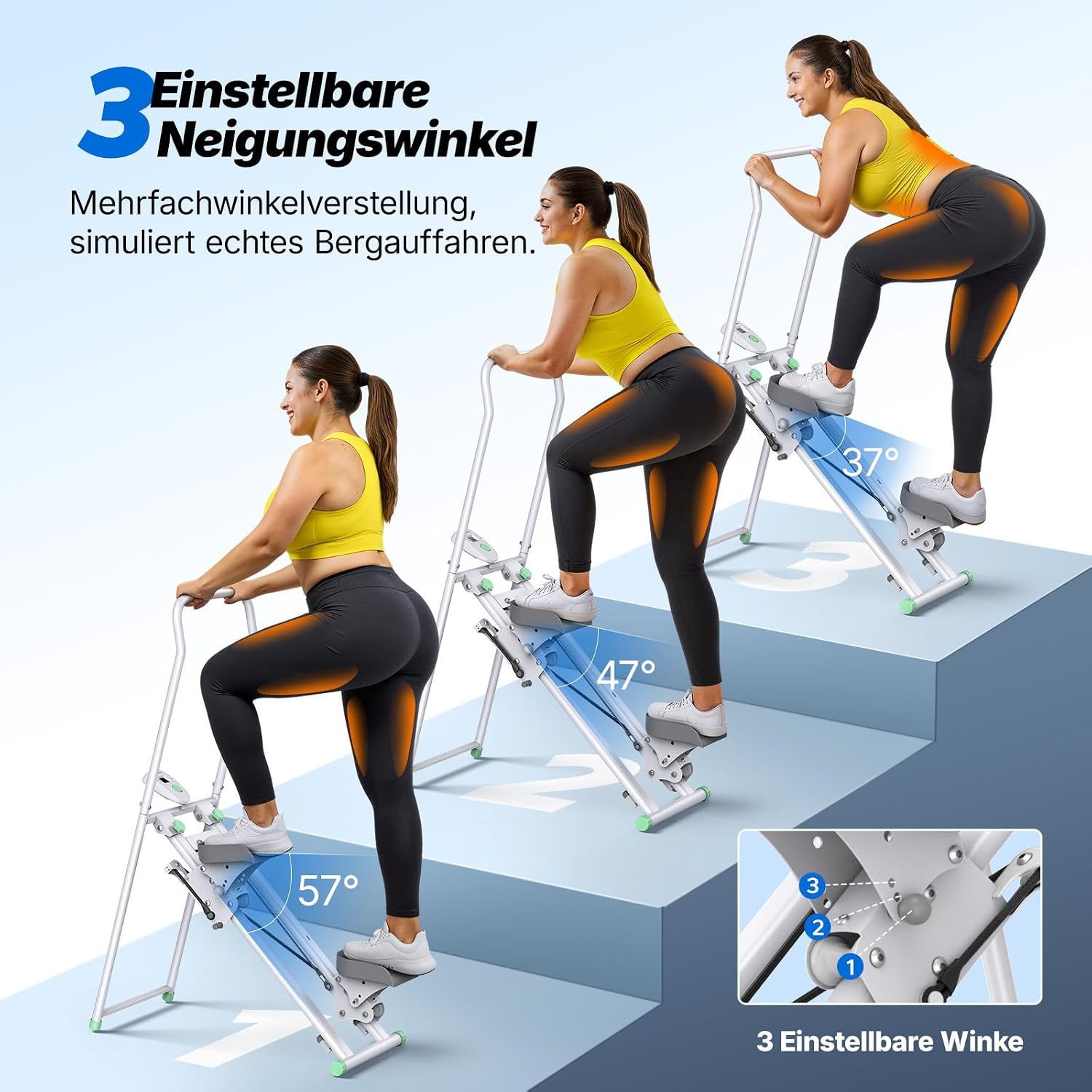 Detalle de MERACH 2026 Stair Stepper für Zuhause – kompakter Ganzkörper-Cardio-Climber mit verstellbaren Pedalen und Lenker