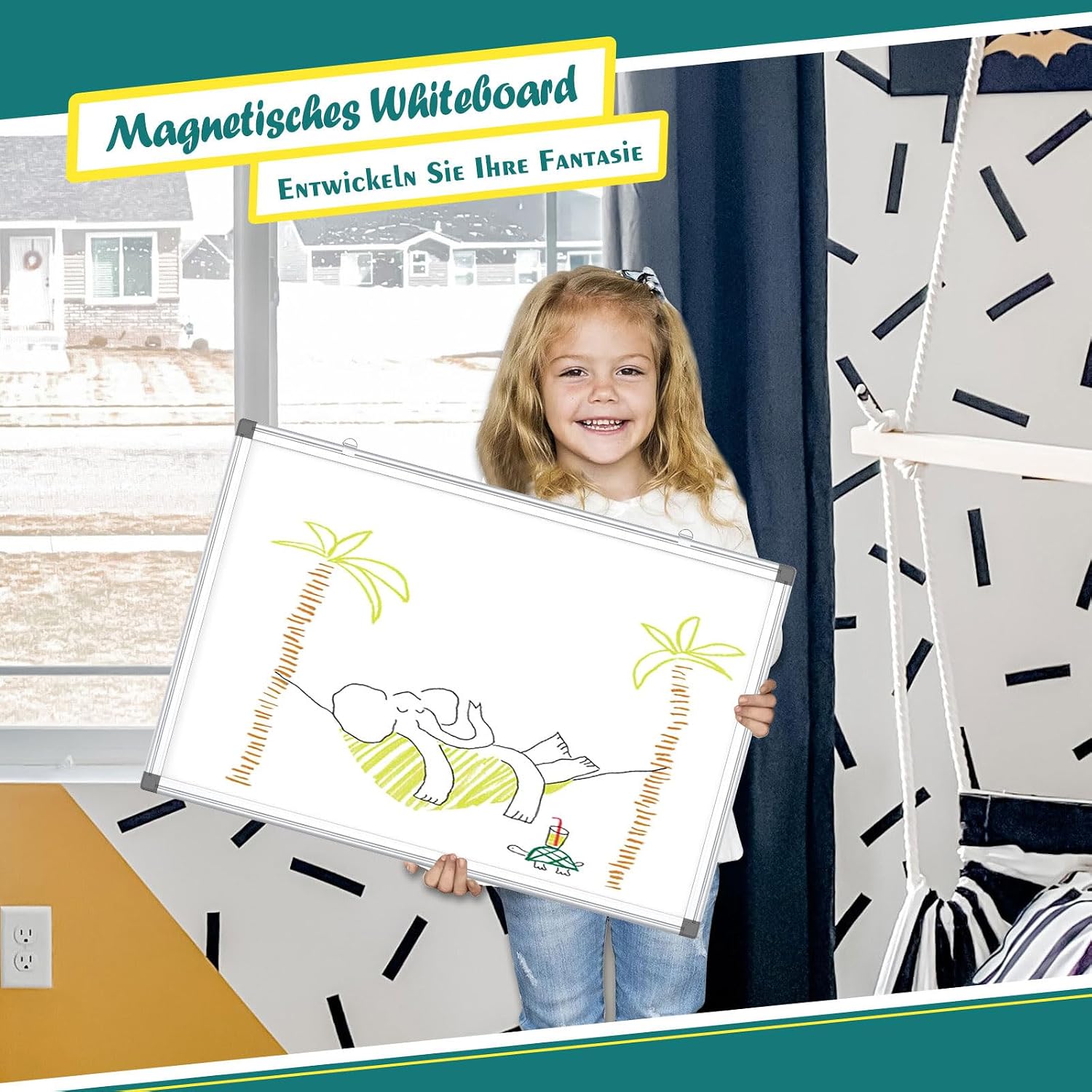 Thumbnail 6 de QUEENLINK Magnetisch Whiteboard 40x60 cm