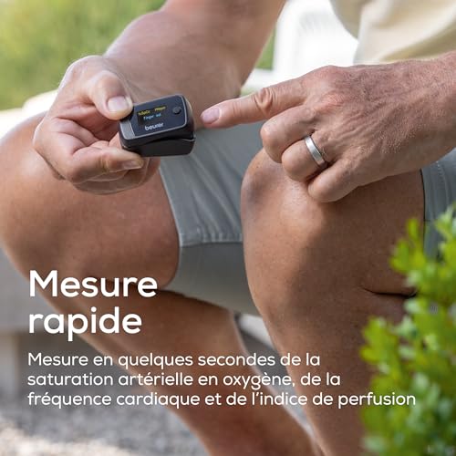 Detalle de Beurer PO 45 Oxymètre de pouls – SpO₂, pouls et IP avec écran couleur