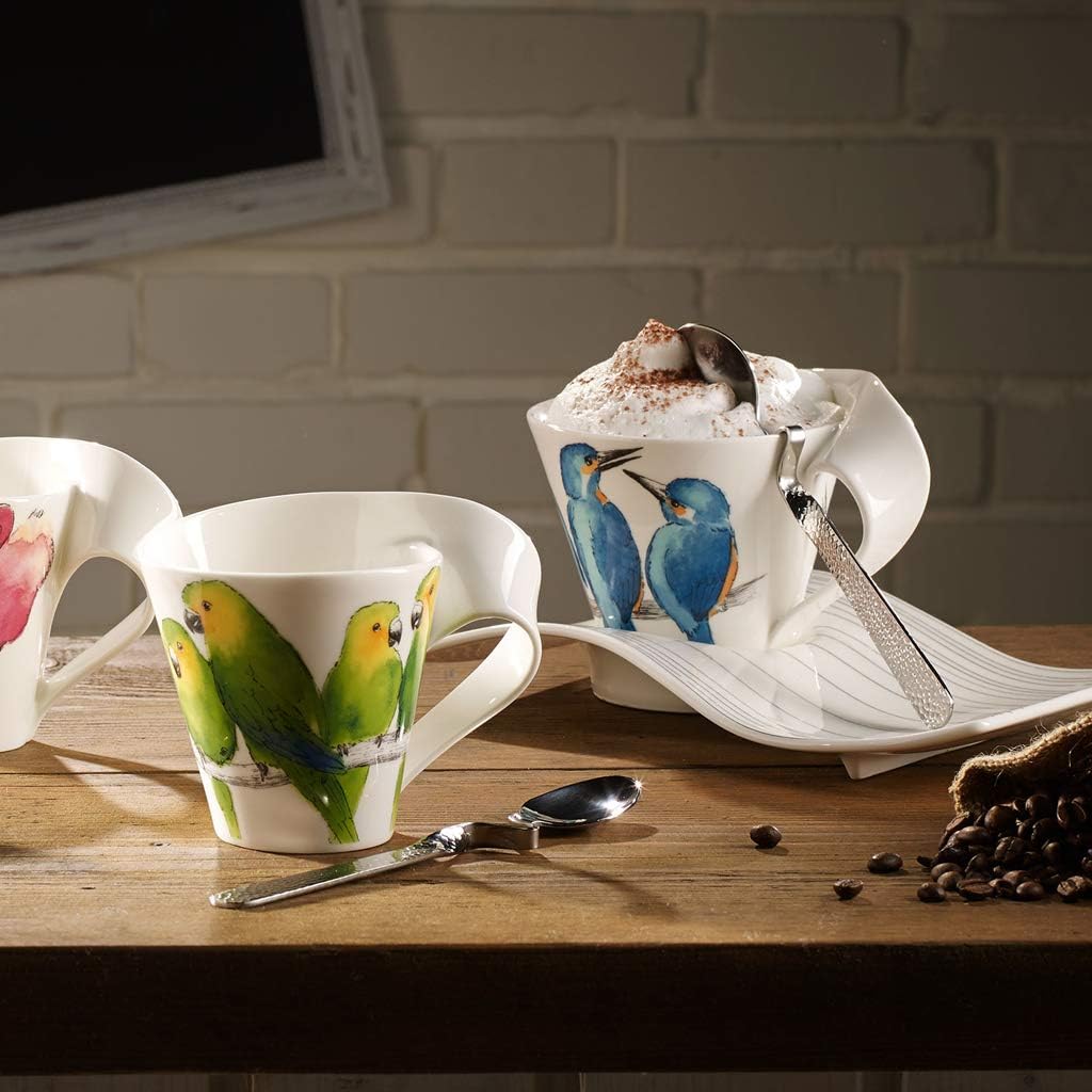 Thumbnail 1 de Villeroy & Boch Newwave Caffè Kaffeebecher „Eisvogel“ mit Henkel (240 ml) – Porzellan für Kaffee, Tee oder Kakao