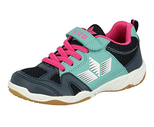 Detalle de Lico Unisex Kinder Sport Hallenturnschuhe Marine Türkis Pink, 27 EU – robust, einfach zu handhaben