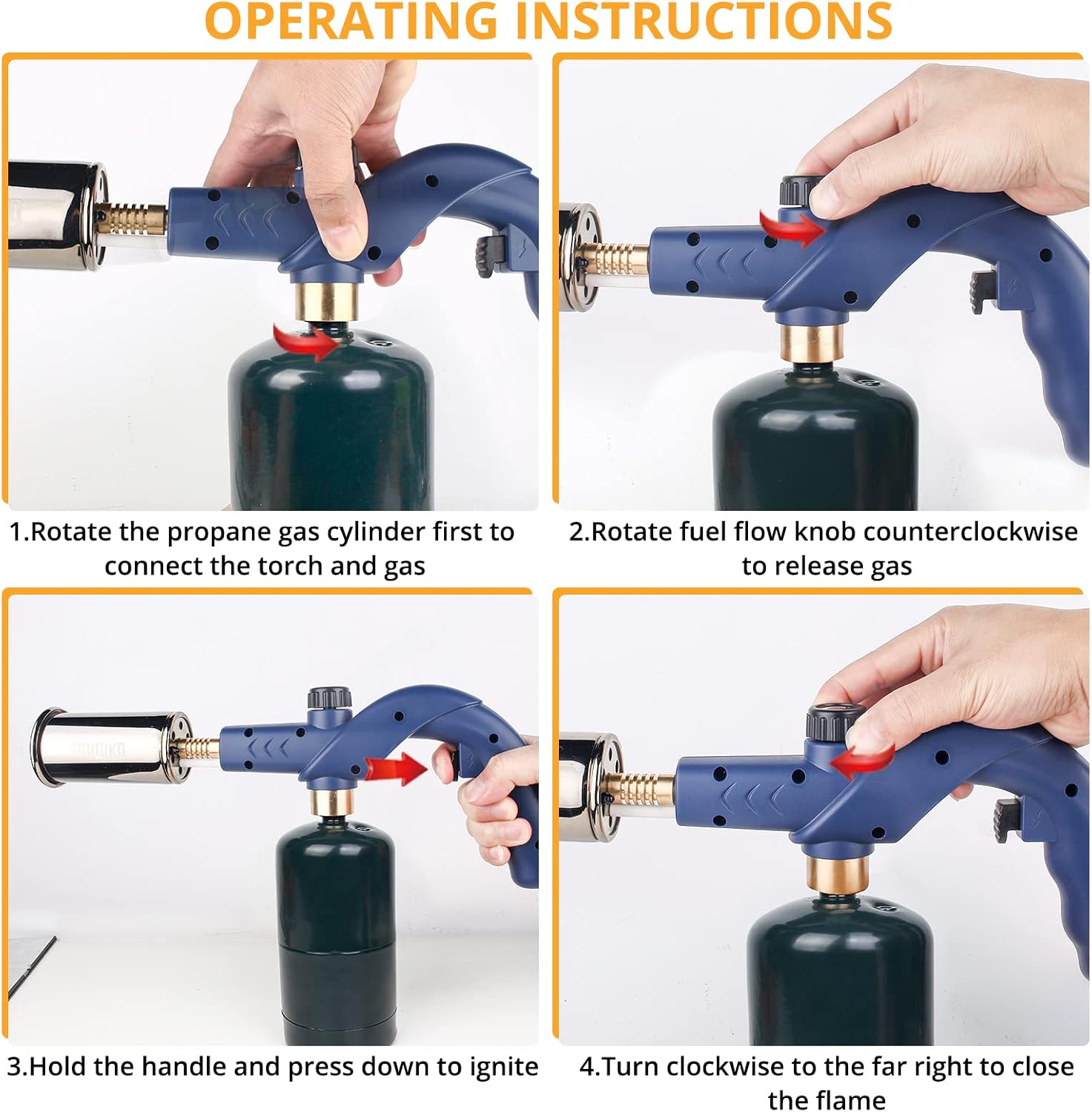 Detalle 2 de Sondiko MT905 Propane Torch Weed Burner, Adjustable Flame, Blue