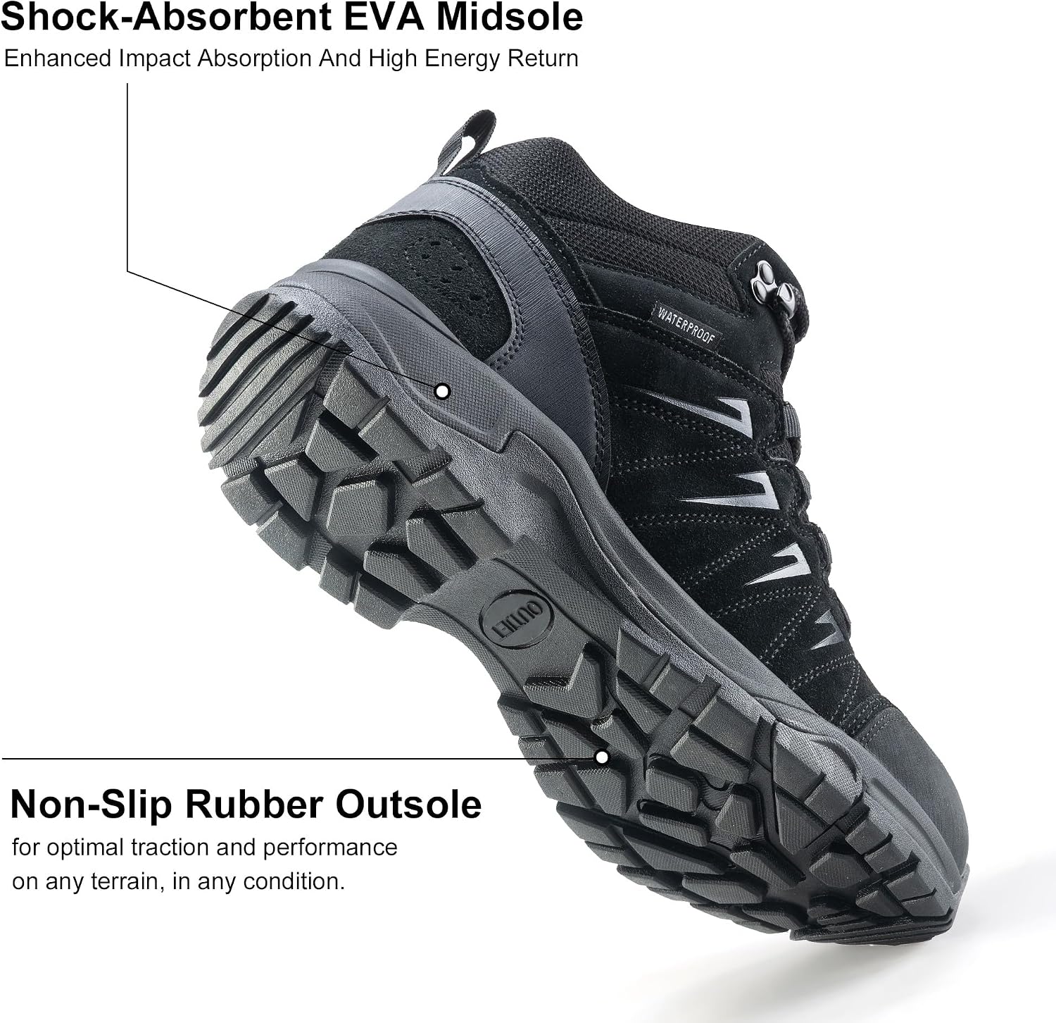 Thumbnail 4 de OUTJET Men's Waterproof Hiking Boots Mid Ankle